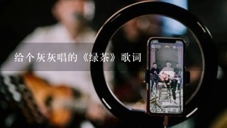 给个灰灰唱的《绿茶》歌词